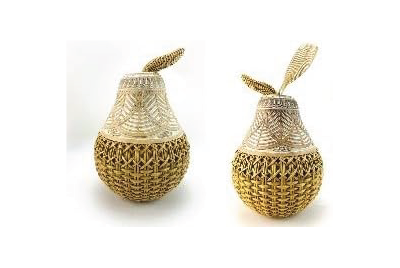 POIRE DECO STYLE ROTIN Ø17x23CM