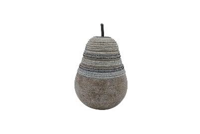 Poire Décorative en Céramique, Style Rustique, 22,5 cm, Gris