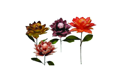 Générique Fleurs Artificielles Décoratives, 22 cm x 66 cm, Lot de 4 Tiges, Coloris Assortis