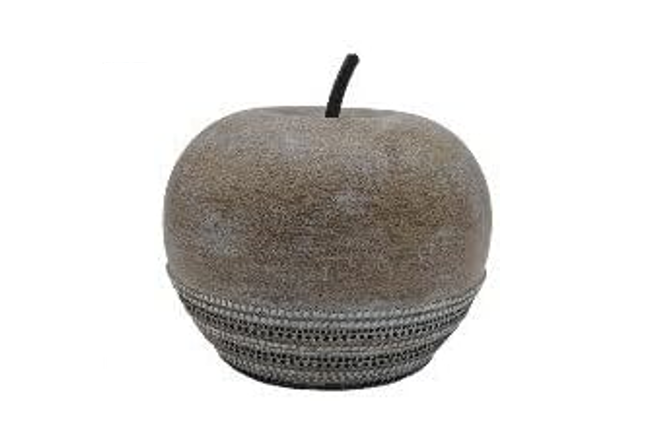 Pomme Décorative en Relief, 16,5 cm x 15 cm, Style Ethnique, Gris